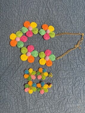 Cato Bright Multicolor Floral Necklace with Gold-Tone Chain